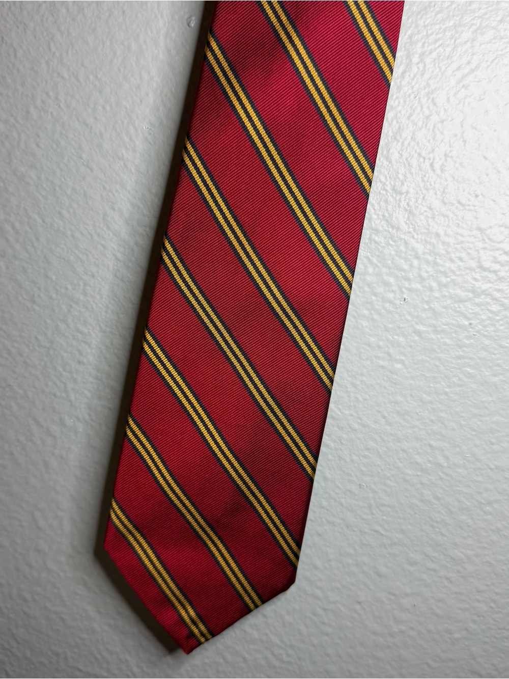 Brooks Brothers Red Tie with Gold Stripe Accent